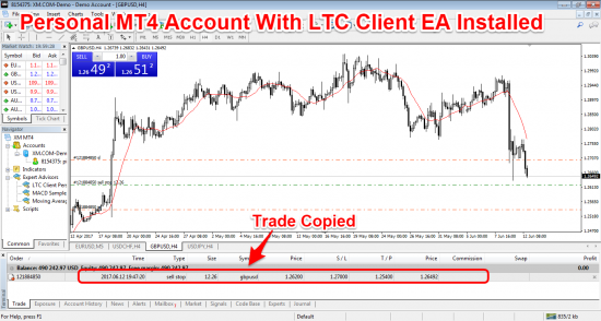 Personal MT4 Account With LTC Client Installed